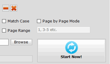 set options and start the processing