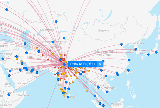 Airline Routes Map to See Direct, Indirect Flights from any Location