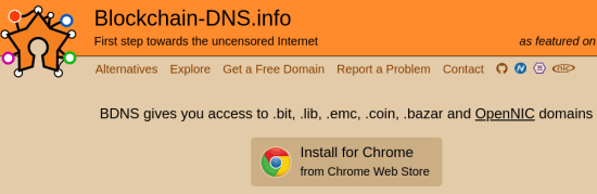 Blockchain DNS Website