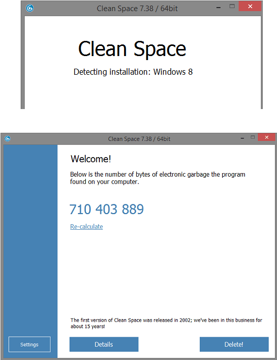 Clean Space Startup Scan