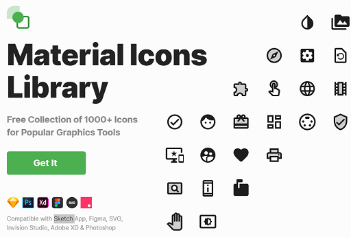 Free Material Design Icons Pack for Figma, Sketch, XD, Photoshop