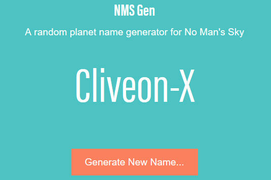 NMS Gen website interface