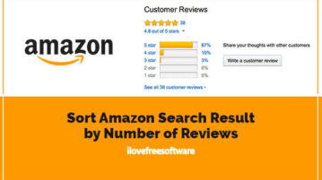 Sort Amazon Search Result by Number of Reviews