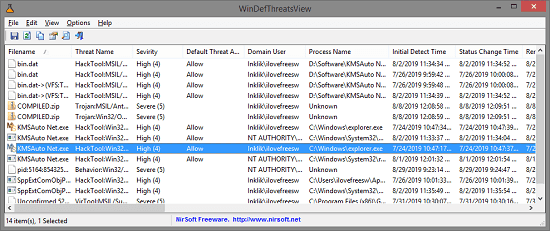 WinDefThreatsView interface