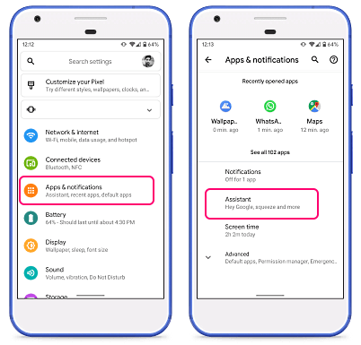 Access Google Assistant Toggles in Android 10