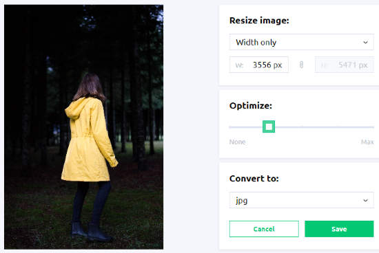 convert, optimize, resize image online