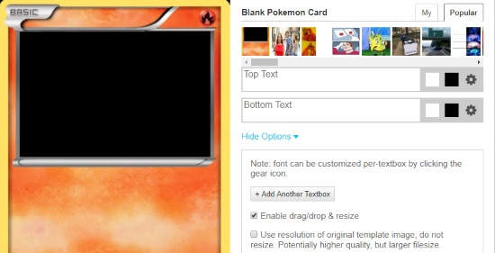 create pokemon card online