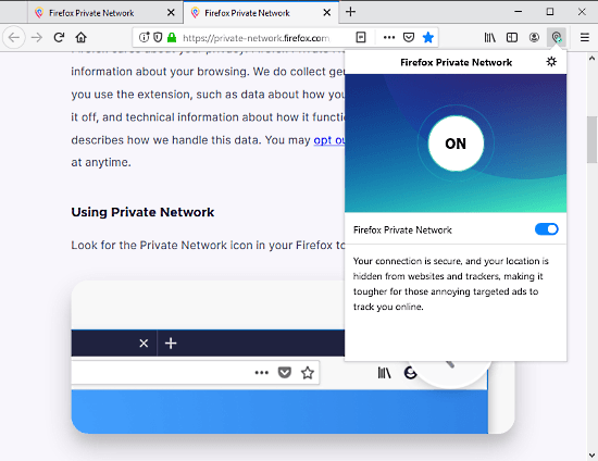 Encrypt Public WiFi with Firefox Private Network