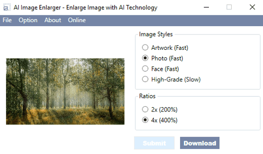 enhance and enlarge image quickly