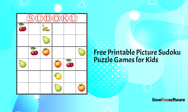 6 free printable picture sudoku puzzle games for kids