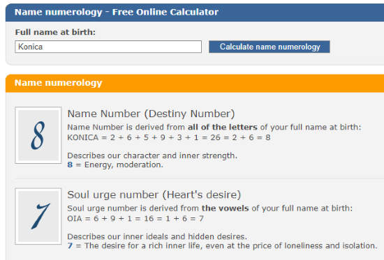 online word numerology calculator