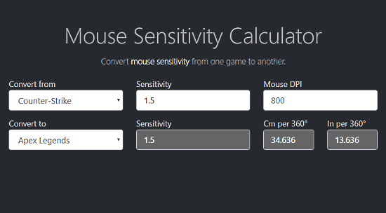 online mouse dpi sensitivity analyzer