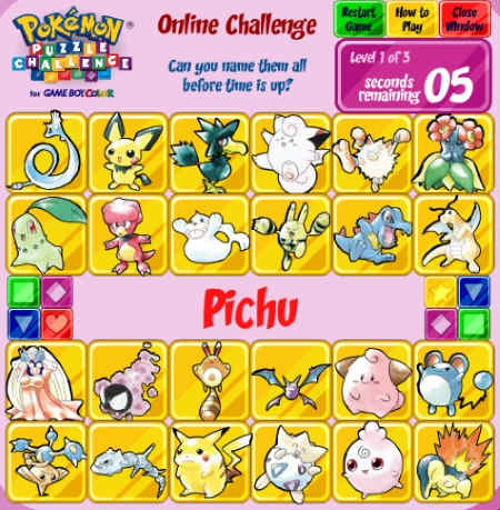 play pokemon puzzle games