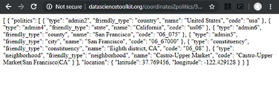 reverse geocode api datascience toolkit