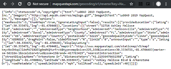 reverse geocode api mapquest