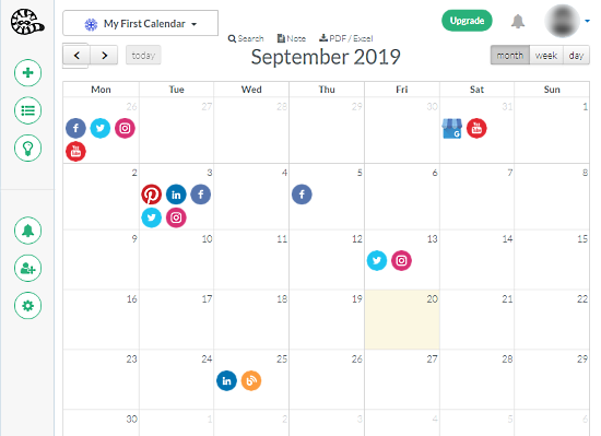 online social content calendar