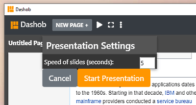 split screen browser with presentation mode