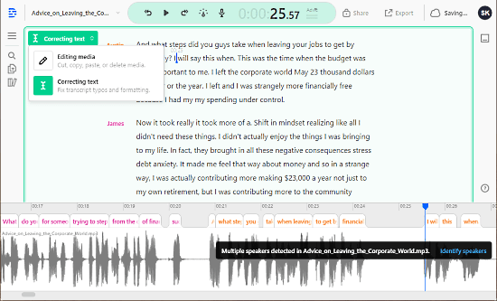 transcription-based editing