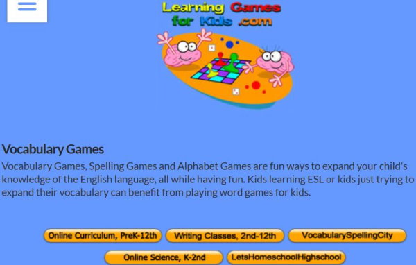 Online Vocabulary Games For Kids 9 Free Websites
