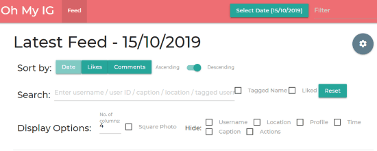 Sort your Instagram feed, likes, and comments