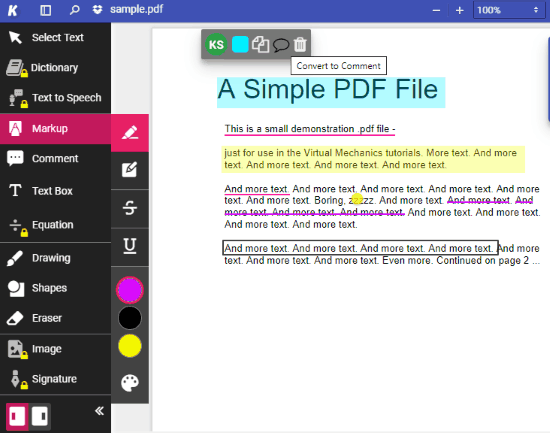 annotate a PDF in Dropbox