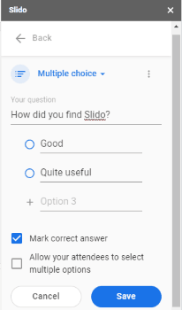 create multiple choice questions with options
