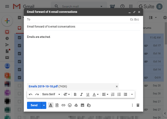 forward emails as pdf free
