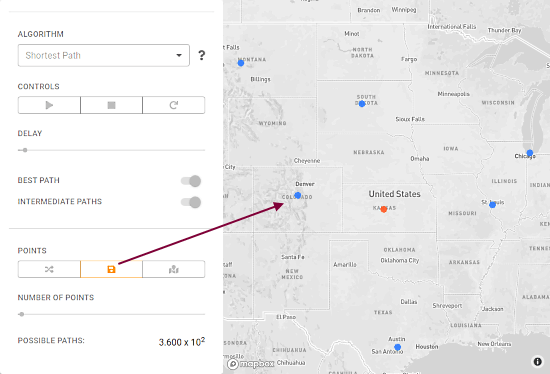 interactive travelling salesman problem solver