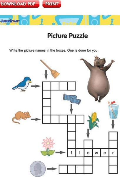 9 Free Printable Picture Crossword Puzzle Websites For Kids