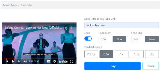 learn songs by slowing down YouTube videos
