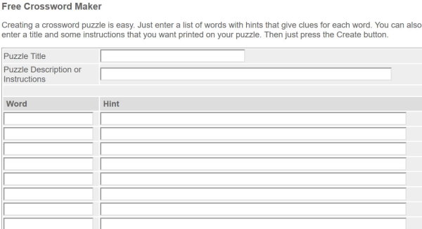 11 Free Online Crossword Puzzle Maker Websites