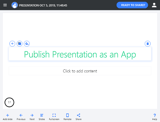 publish presentation as app
