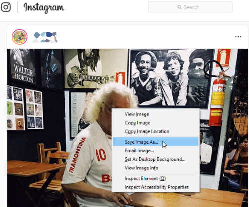 save Instagram posts with right click