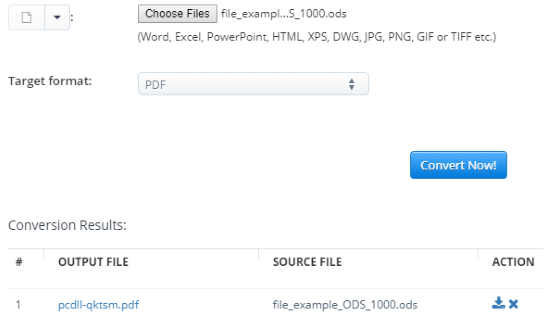 Convert ODS to PDF Online