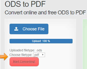 Convert ODS to PDF Online