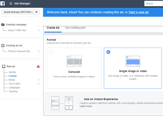 Facebook responsive ads