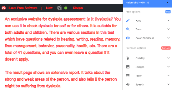 Free Chrome extension for dyslexics