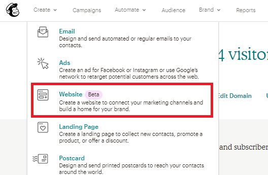 MailChimp Create Website