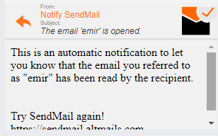SendMail email reciept