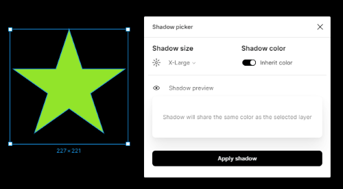 choose shadow size and color