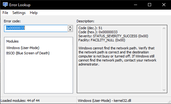 decode windows error codes offline