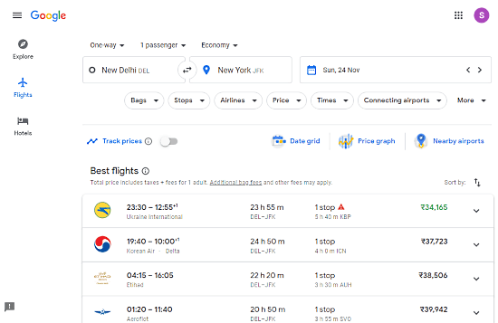 find cheaper flights with Google Flights