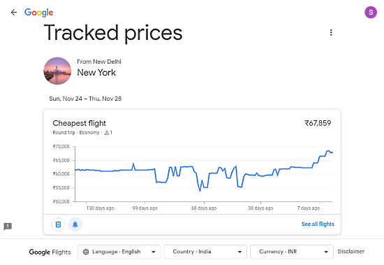 get cheaper airfare alerts with Google Flights