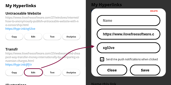 get link analytics with user location