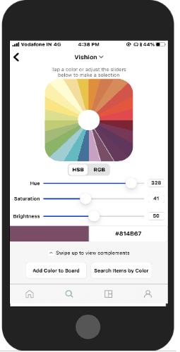 pick colors to adjust brightness and hue