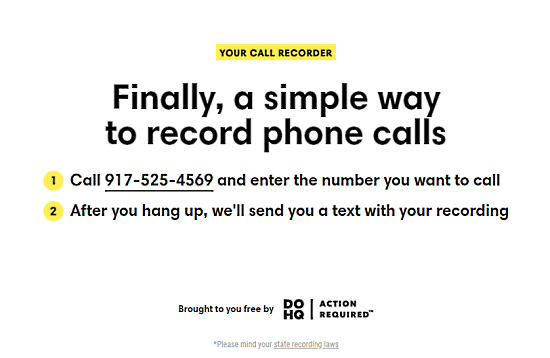 record phone calls without any app