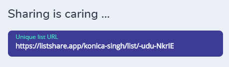share the link generated by listshare