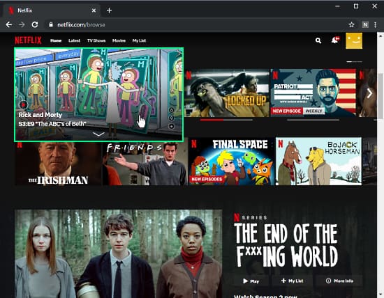 disable preview autoplay on netflix