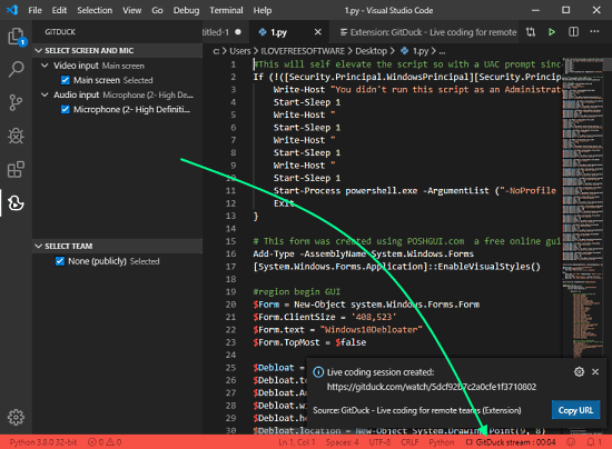 stream coding sessions from vs code for remote teams