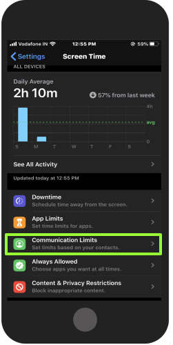 Set Communication Limits for Children on iPhone